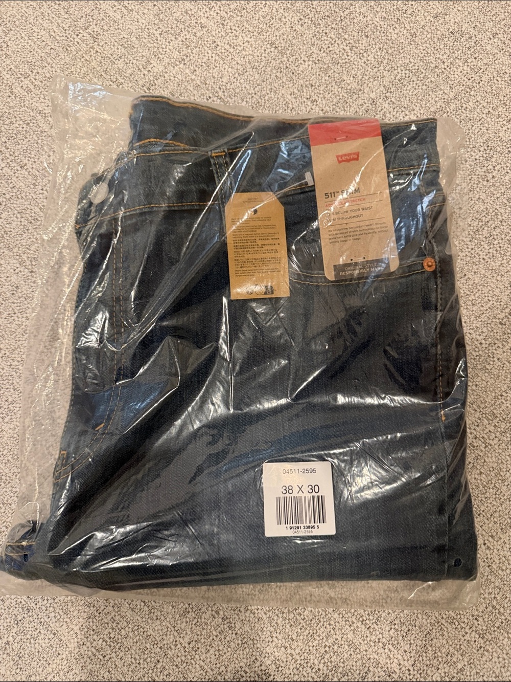 Levi's 511 Slim Fit Men's Jeans - Dark Denim Blue NWT Size 38 x 30